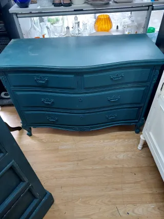 Cajonera de madera azul