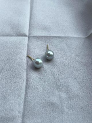 Pendientes Perla Akoya 8.1mm Gris Azul