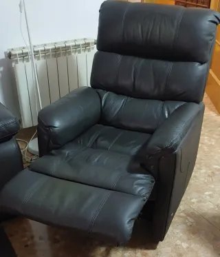 Sillón Relax Eléctrico Cuero Marrón oscuro