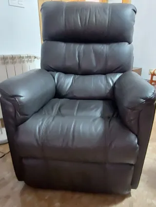Sillón Relax Eléctrico Cuero Marrón oscuro