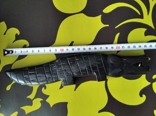 Cocodrilo de ébano figura decorativa. Vintage