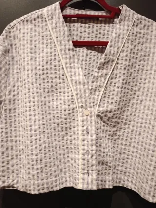 Camisa Vichy malva Zara