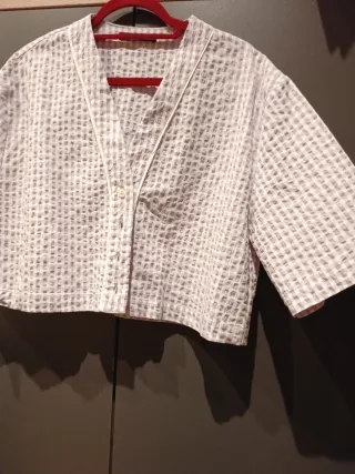 Camisa Vichy malva Zara