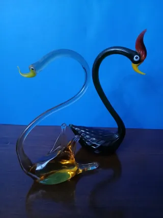 Set 2 Cigni Vetro Murano Vintage
