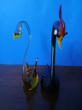 Set 2 Cigni Vetro Murano Vintage
