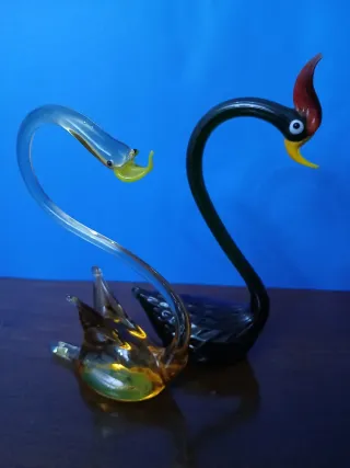 Set 2 Cigni Vetro Murano Vintage