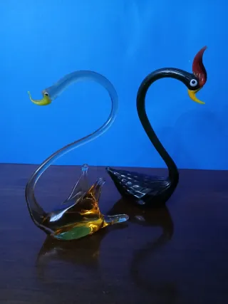 Set 2 Cigni Vetro Murano Vintage