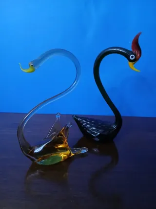 Set 2 Cigni Vetro Murano Vintage