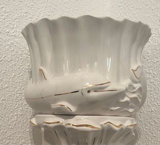 Macetero de cerámica 2 piezas dorado