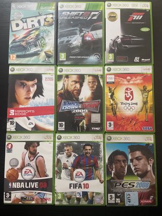 Lote 9 juegos Xbox 360: Dirt 3, Forza, FIFA...