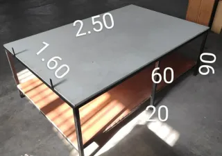 Mesa de trabajo con estante 2.50 x 1.60