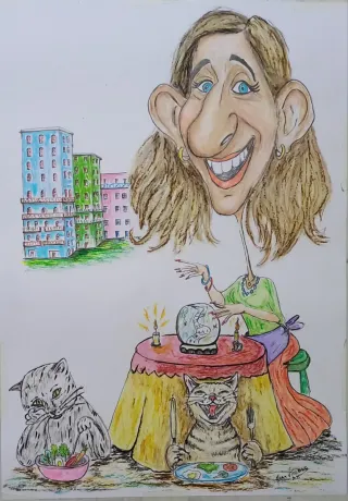 Caricatura personalizada em tela Ofereça,Diadopai