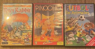 Pack 3 DVD: Peter Rabbit, Pinocho, Futbol Animales