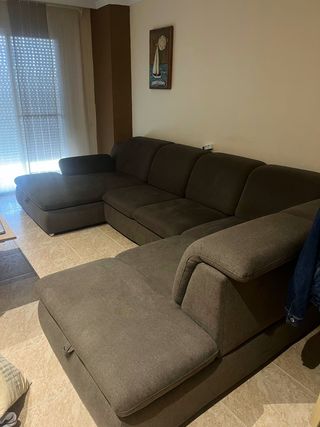 Sofá modular 4 plazas con 2 chaiselongue y arcón