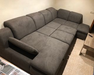Sofá modular 4 plazas con 2 chaiselongue y arcón