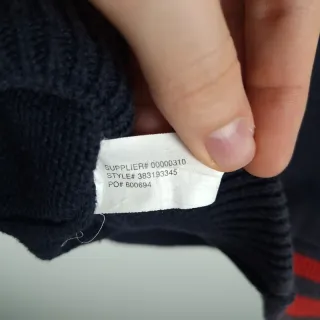 Polo Ralph Lauren Zip Up Hoodie Knit Navy Blue Red