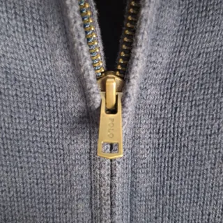 Polo Ralph Lauren Zip Up Hoodie Knit Navy Blue Red