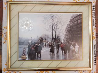 4 Cuadros Decorativos Marco Dorado