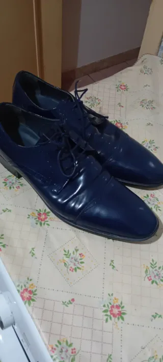 Scarpe uomo eleganti blu lucide 41