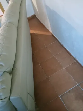 Sofá de piel beige 3 plazas + 1 plaza