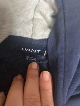 Sudadera Gant Azul con Escudo, talla 16años