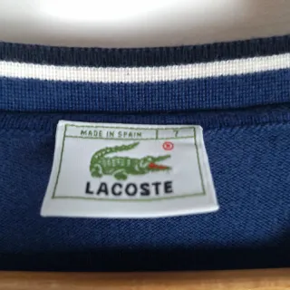 Vintage Lacoste V-Neck Sweater Navy Blue XXL