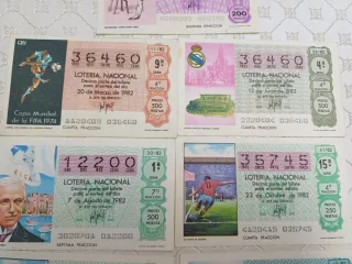 Lotería Nacional Décimos Antiguos