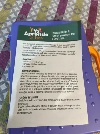 Juego educativo Yo Aprendo a Leer como nuevo