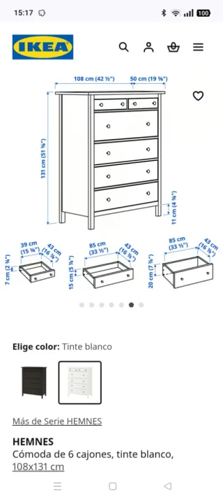 Cómoda blanca Ikea