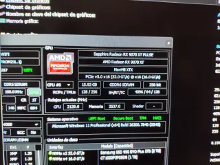 Tarjeta Gráfica AMD RX 9070 XT Sapphire