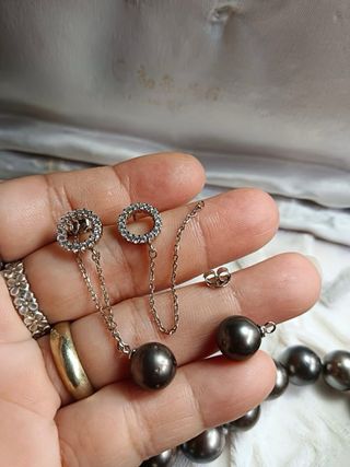 Pendientes Perla Tahitiana 9.3mm Plata 925