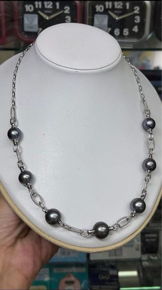 Collar Perla Negra Tahitiana Plata 925