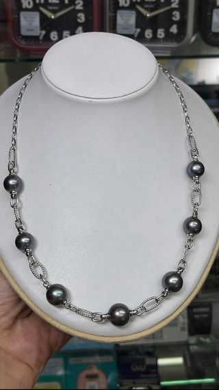Collar Perla Negra Tahitiana Plata 925