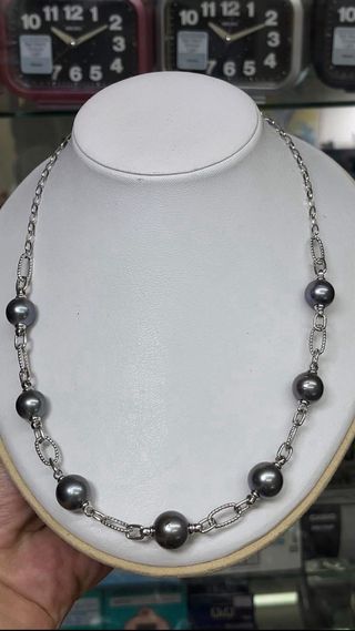 Collar Perla Negra Tahitiana Plata 925