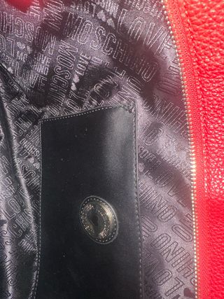 Bolso Love Moschino Rojo Cadena Dorada(original )