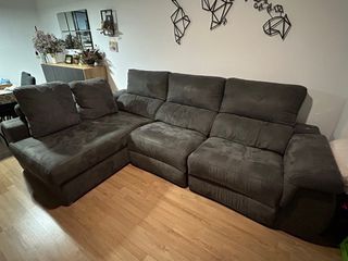 Divano chaiselongue con cassetto e relax motorizzato 3 metri