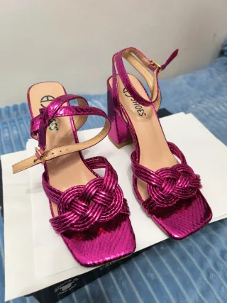 Sandalias BD SHOES Rosa Metálico Talla 38