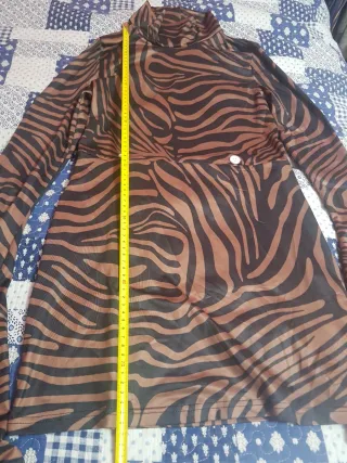 Abito donna vestitino vestito marrone fantasia zeb