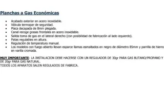 ☑️Plancha Gas 80cm 2 Quemadores Mundigas