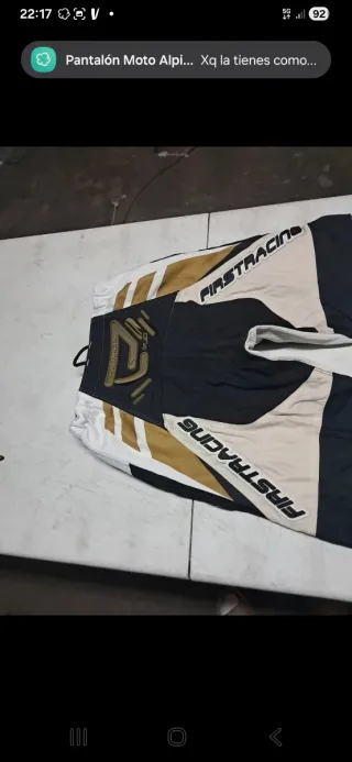 Pantalón Moto T40 Beige/Negro