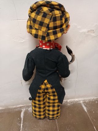 4 muñecas antiguas, peluche vir ref 40, payaso...