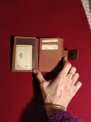 Billetero y monedero piel JD camel