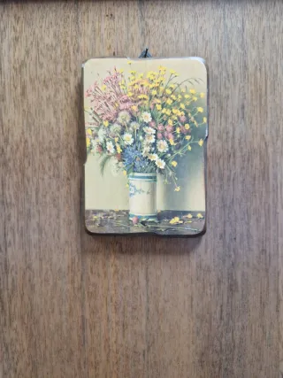Quadretto in legno con fiori