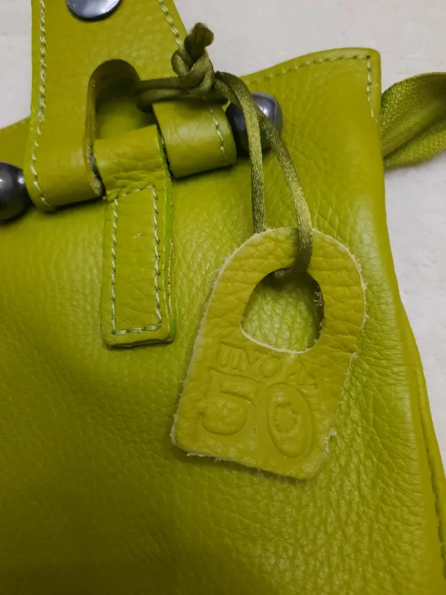 Bolso verde de cuero
