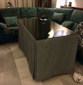 Mesa Camilla 130x70 + Cristal + Tela