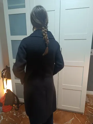 Abrigo paño negro Zara