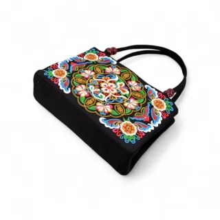 Borsa donna ricamata floreale