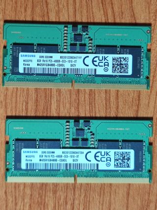 16GB DDR5 Samsung (2x8GB) 4800MHz SODIMM Portátil