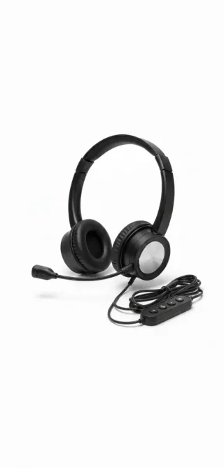 Auscultadores com microfone e controlo