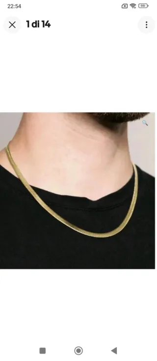 L511 Collana uomo maglia spinata inox oro 50 cm